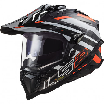 KASK LS2 EXPLORER CARBON CZARNO POMARANCZOWY ROZ M