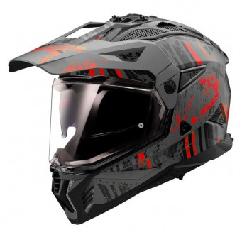 KASK LS2 PIONEER II CRAZY CZARNO CZERWONY MX702 ROZ M