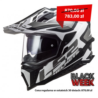 KASK LS2 EXPLORER CZRNO BIALY ROZMIAR XL