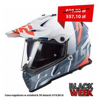 KASK LS2 BIALO SZARO POMARANCZOWY PIONEER EVO ROZ XL