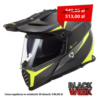 KASK LS2 PIONEER EVO MX 436 CZARNO ZOLTY ROZ XL