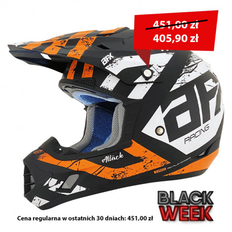 KASK AFX FX17 POMARANCZOWO CZARNY ROZMIAR L