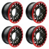 KOMPLET FELG BRAID WHEELS 12X6 4X156 4+2 OFFSET + BEADLOCK CZERWONY