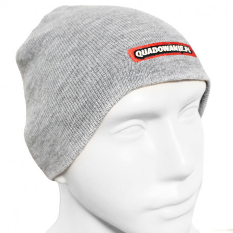 CIEPŁA ZIMOWA CZAPKA JASNO SZARA QUADOWANIE