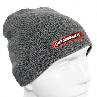 CIEPŁA ZIMOWA CZAPKA JASNO SZARA QUADOWANIE