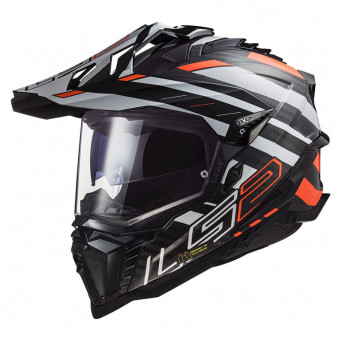 KASK LS2 EXPLORER CARBON CZARNO POMARANCZOWY MX701 ROZ XL