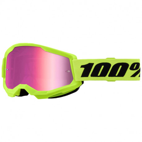 GOGLE 100% STRATA 2 NEON ŻÓŁTY FLUO