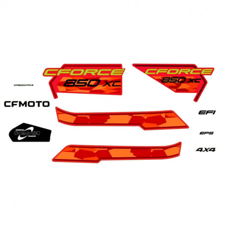 ZESTAW NAKLEJEK CF MOTO 850 XC CFORCE POMARANCZOWE