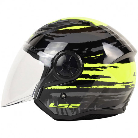 KASK LS2 OF616 AIRFLOW II CZARNO ZOLTY ROZ S