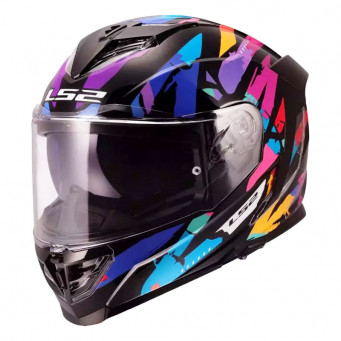KASK LS2 FF818 STORM III CZARNO FIOLETOWO NIEBIESKI ROZ XXS