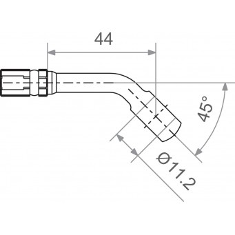 KOŃCÓWKA PRZEWODU HAMULCOWGO 7/16" 45 BK