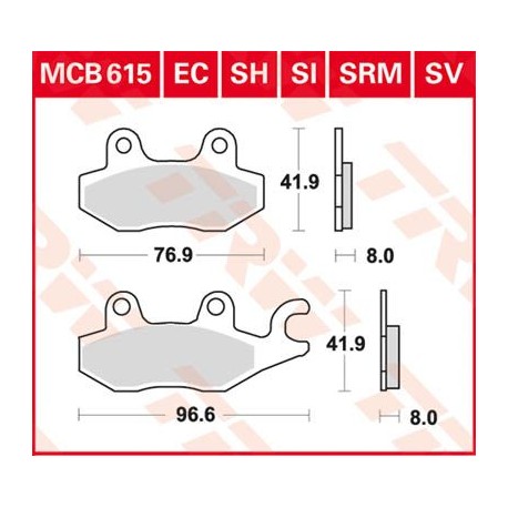 BRAKE PAD TRW MCB615
