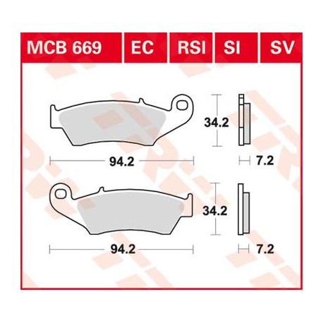 BRAKE PAD TRW MCB669