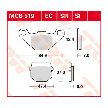 BRAKE PAD TRW MCB519