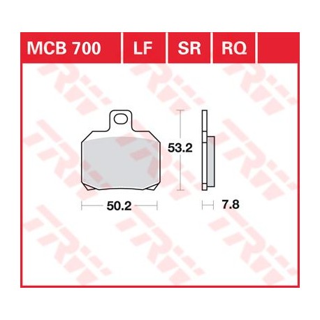 BRAKE PAD TRW MCB700
