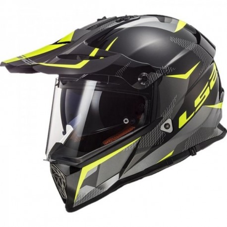 KASK LS2 CZARNO ZOLTO SZARY ROZ L