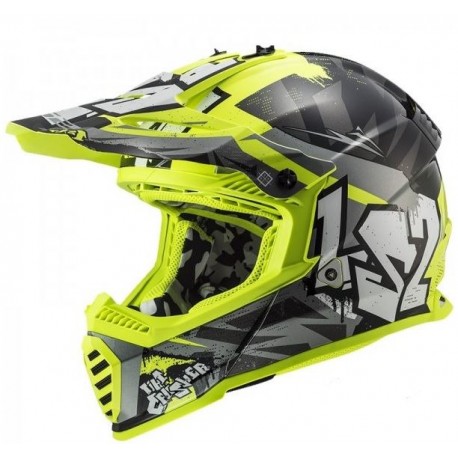 KASK LS2 MX 437 CZARNO ZOLTY ROZ L