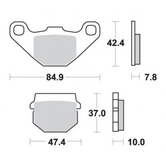 SBS WYPRZEDAŻ KLOCKI HAMULCOWE KH83/2 STREET CERAMIC KOLOR CZARNY (548HF) PASUJE DO: KAWASAKI KMX125 PRZÓD