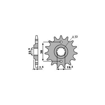 PBR ZĘBATKA PRZEDNIA 2116 13 18NC SUZUKI LTR 450 '06-'12, LTZ 400 '03-'13, RMX 450 '10-'13, KAWASAKI KFX 400, HYOSUNG TE 450 (ŁA
