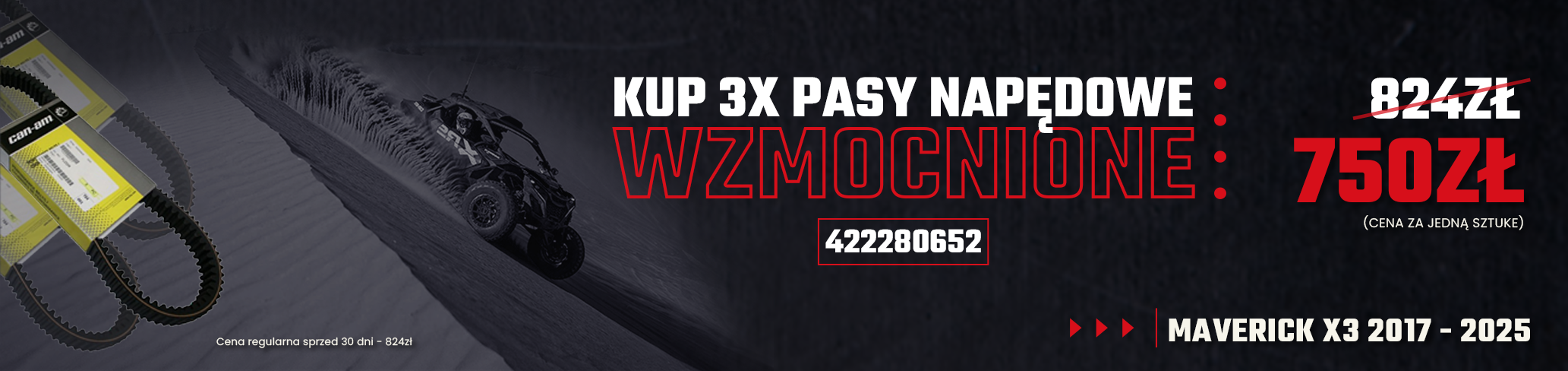 ZESTAW PASÓW CAN AM MAVERICK X3